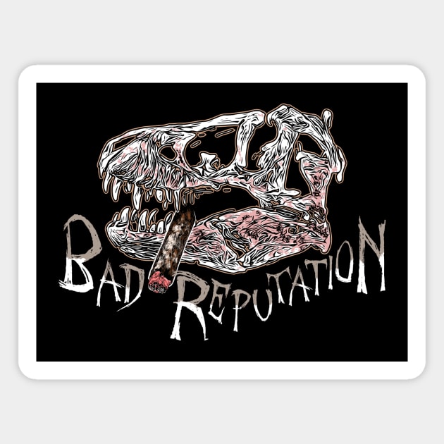 Bad Reputation T-Rex Skull dark version Magnet by ZoeysGarage